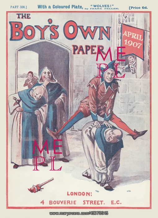 : Boy's Own Paper, jester and monks : Boy's Own Paper, jester and monks