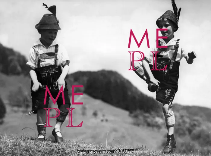 : Two boys performing Schuhplattln, 1933 : Two boys performing Schuhplattln, 1933