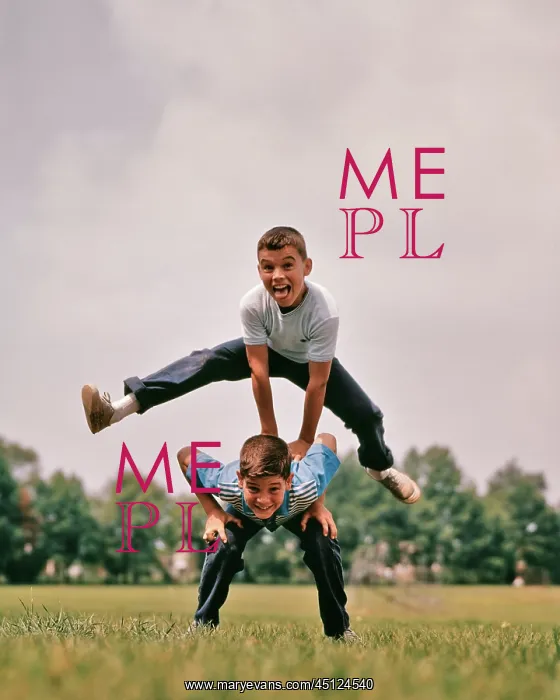: Boys Playing Leap Frog One Jumping over The Other's : Boys Playing Leap Frog One Jumping over The Other's