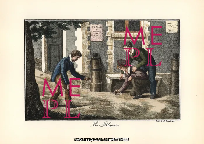 : Boys playing marbles on a street corner : Boys playing marbles on a street corner