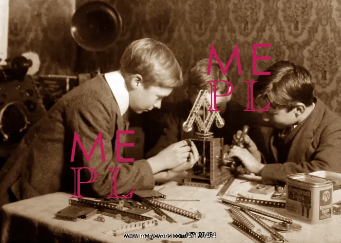  : Boys playing with Meccano, early 1900s