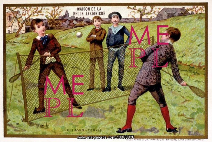 : Boys playing and watching a tennis match : Boys playing and watching a tennis match