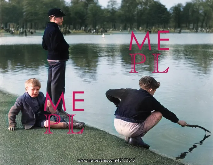 : BOYS AT POND : BOYS AT POND