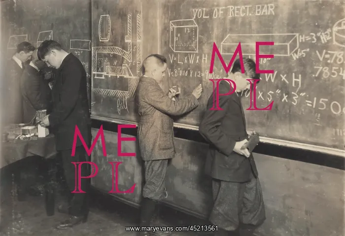 : Boys at school, vocational printing, math ? : Boys at school, vocational printing, math ?