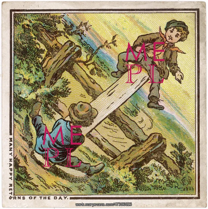  : BOYS ON SEE-SAW / C19TH