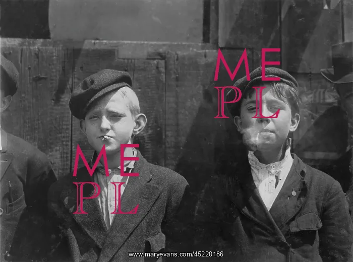 : Boys smoking, original caption: A.M. Monday, ? : Boys smoking, original caption: A.M. Monday, ?