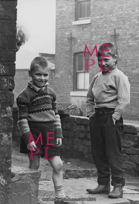 : Two boys in a street : Two boys in a street