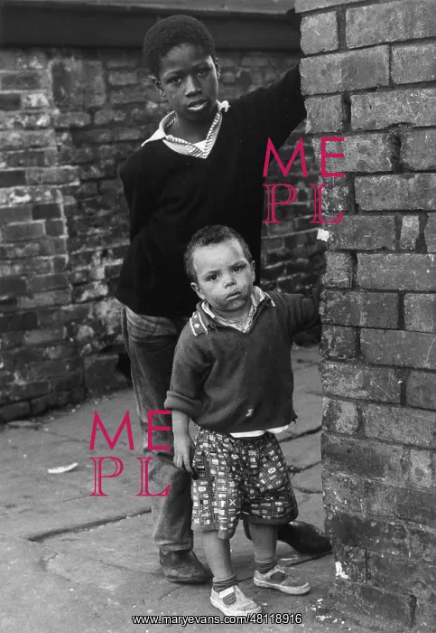 : Two boys in a street : Two boys in a street