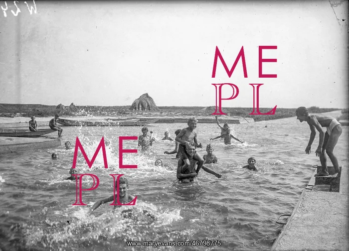 : Boys swim in a pool of water : Boys swim in a pool of water