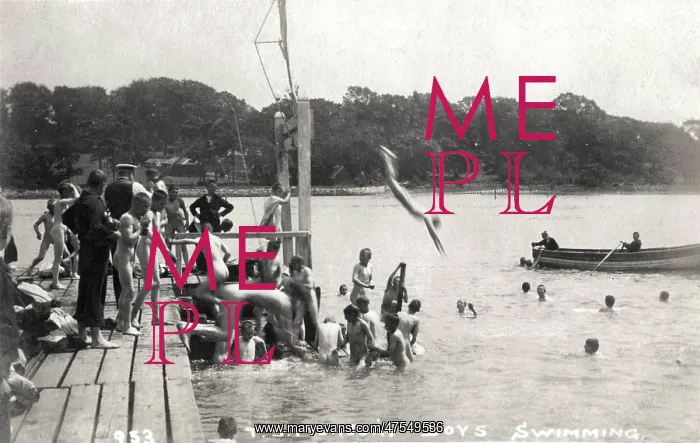 : Boys Swimming, Training Ship Mercury, River Hamble, Hants : Boys Swimming, Training Ship Mercury, River Hamble, Hants