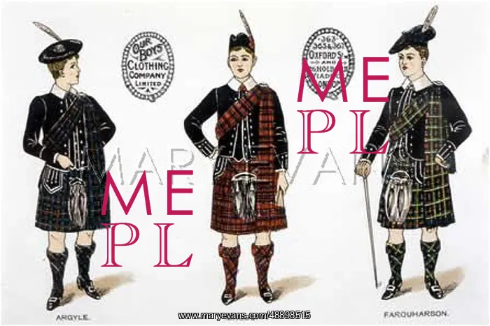 : BOYS IN TARTAN C1895 : BOYS IN TARTAN C1895