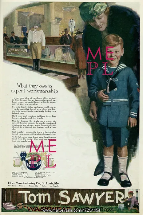 : BOYS WEAR ADVERT 1920 : BOYS WEAR ADVERT 1920