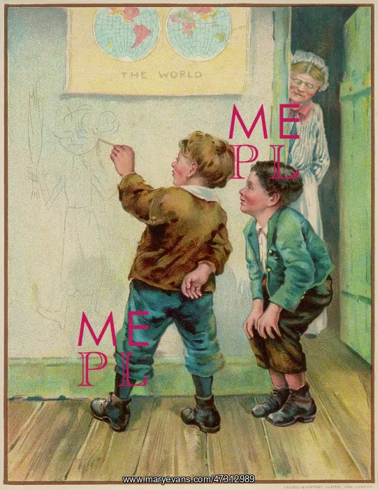 : Boys Write on Wall 1894 : Boys Write on Wall 1894