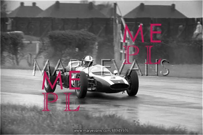 : Brabham in Cooper T55 Climax, Aintree, England : Brabham in Cooper T55 Climax, Aintree, England