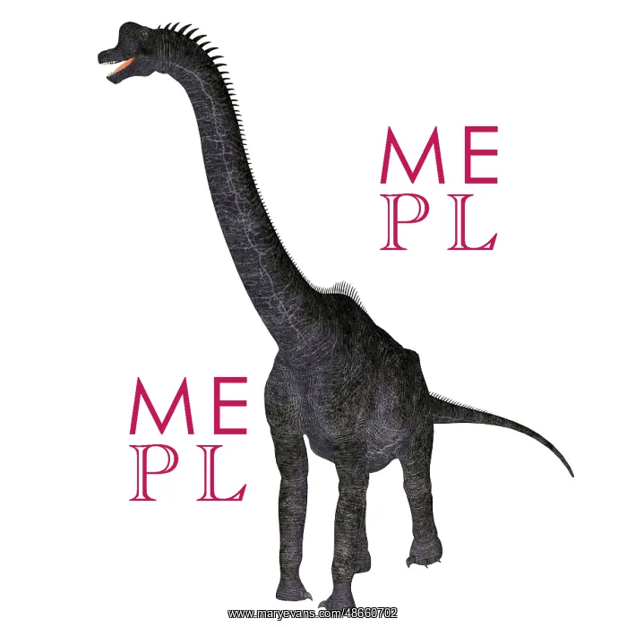  : Brachiosaurus dinosaur, white background