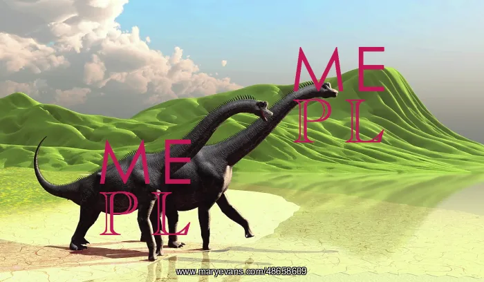 : Two Brachiosaurus dinosaurs come to the beach : Two Brachiosaurus dinosaurs come to the beach