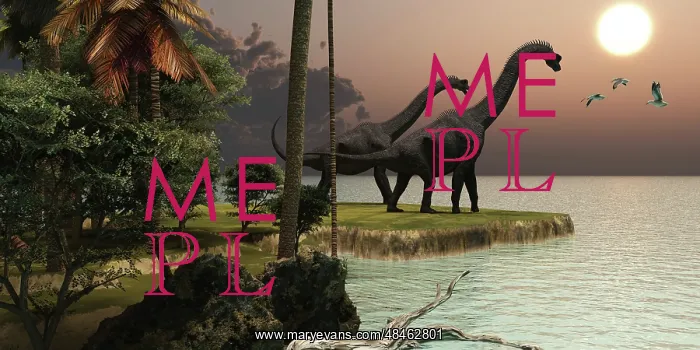 : Two Brachiosaurus dinosaurs enjoy a beautiful sunset : Two Brachiosaurus dinosaurs enjoy a beautiful sunset