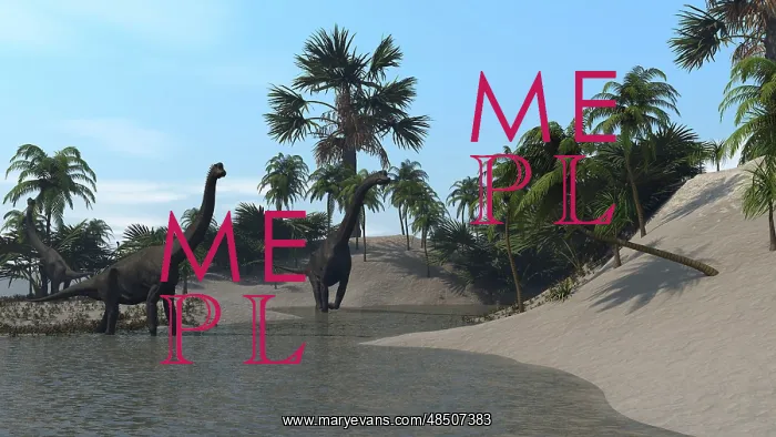: Three Brachiosaurus dinosaurs grazing : Three Brachiosaurus dinosaurs grazing