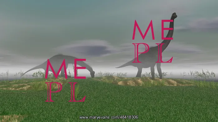 : Two Brachiosaurus dinosaurs grazing in the mist : Two Brachiosaurus dinosaurs grazing in the mist