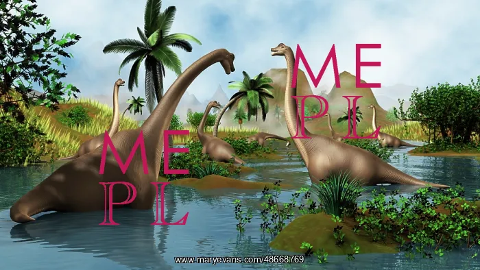 : Brachiosaurus dinosaurs grazing in a prehistoric environment : Brachiosaurus dinosaurs grazing in a prehistoric environment