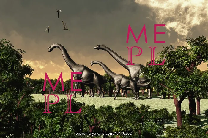  : Brachiosaurus dinosaurs walk through a forested area