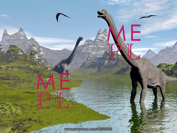 : Brachiosaurus dinosaurs walking in a stream on a beautiful ? : Brachiosaurus dinosaurs walking in a stream on a beautiful ?