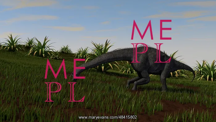 : Brachiosaurus grazing in a grassy field : Brachiosaurus grazing in a grassy field