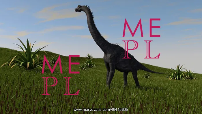 : Brachiosaurus grazing in a grassy field : Brachiosaurus grazing in a grassy field