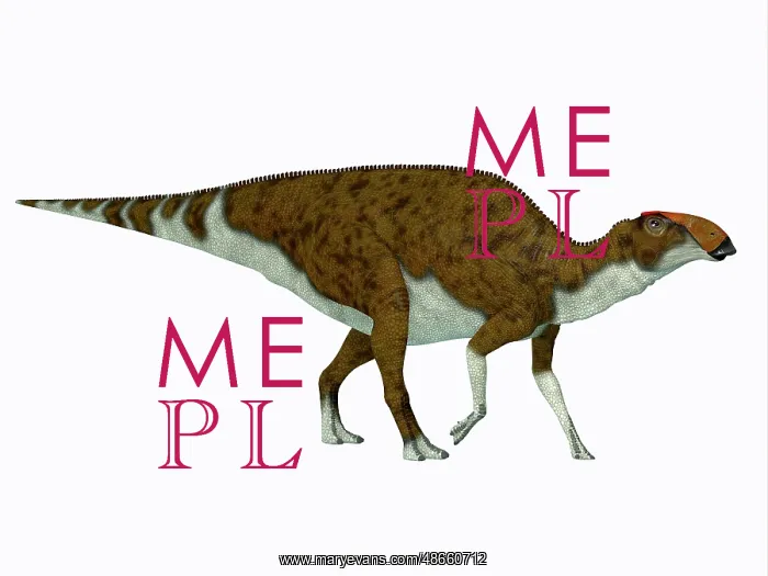 : Brachylophosaurus dinosaur, side profile : Brachylophosaurus dinosaur, side profile
