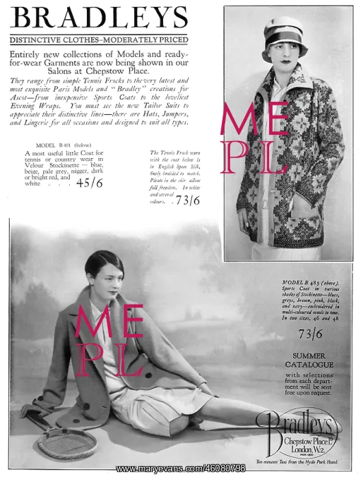 : Bradley's Clothes Advert, 1927 : Bradley's Clothes Advert, 1927