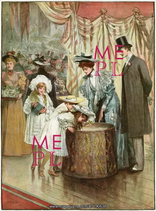 : BRAN TUB. Children plunge their arms into the Bran Tub to obtain their present at a party : BRAN TUB. Children plunge their arms into the Bran Tub to obtain their present at a party