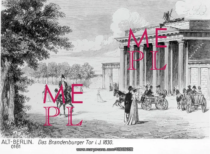 : Brandenburg Gate in Berlin, 1830 : Brandenburg Gate in Berlin, 1830
