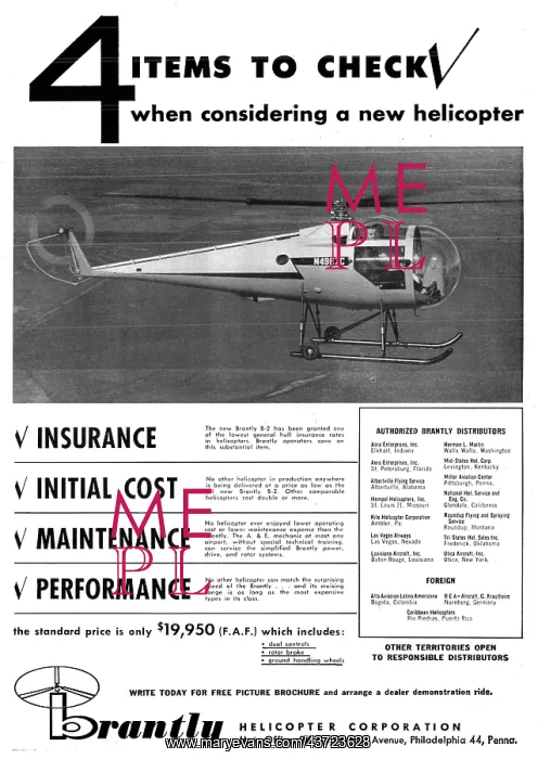 : Brantly Helicopters - Brantly B-2 : Brantly Helicopters - Brantly B-2