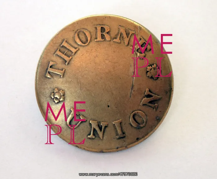 : Brass Button from Thorne Union Workhouse, London : Brass Button from Thorne Union Workhouse, London
