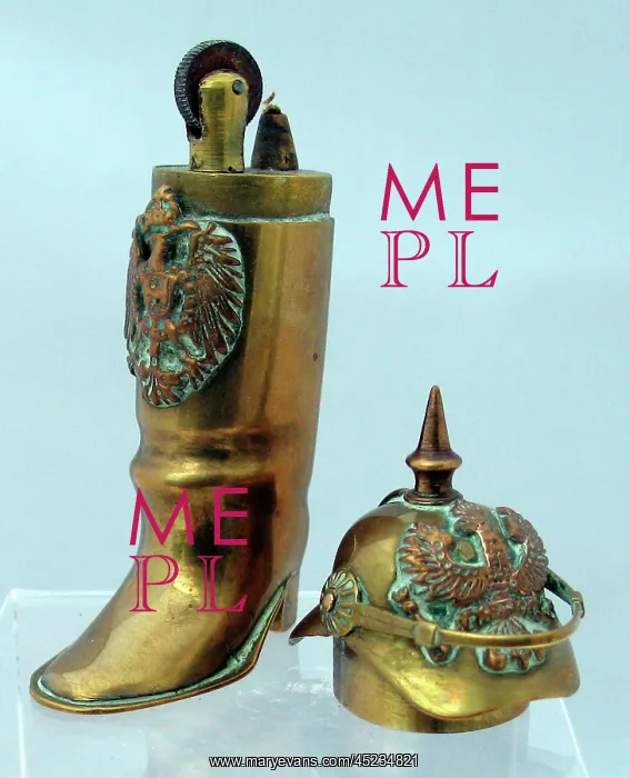 : Brass lighter in the form of a jackboot, WW1 : Brass lighter in the form of a jackboot, WW1