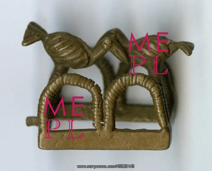 : Brass ornament, two birds : Brass ornament, two birds