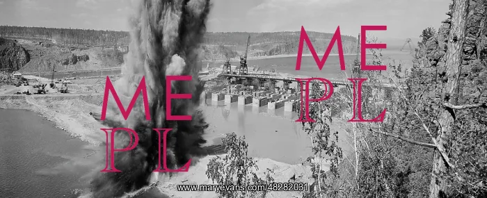 : Bratsk Hydroelectric Power Station under construction, 1959 : Bratsk Hydroelectric Power Station under construction, 1959