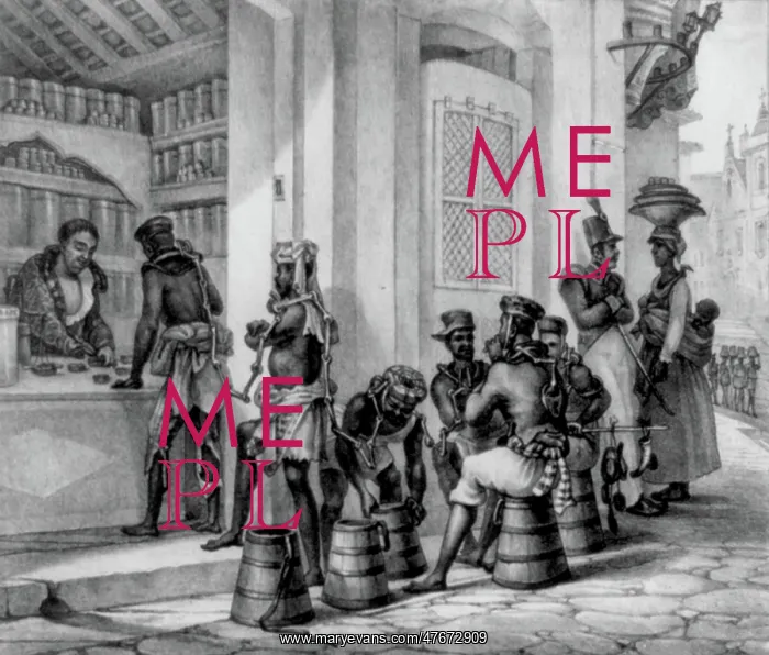 : Brazil, Slaves Wearing Chains, 1830s : Brazil, Slaves Wearing Chains, 1830s