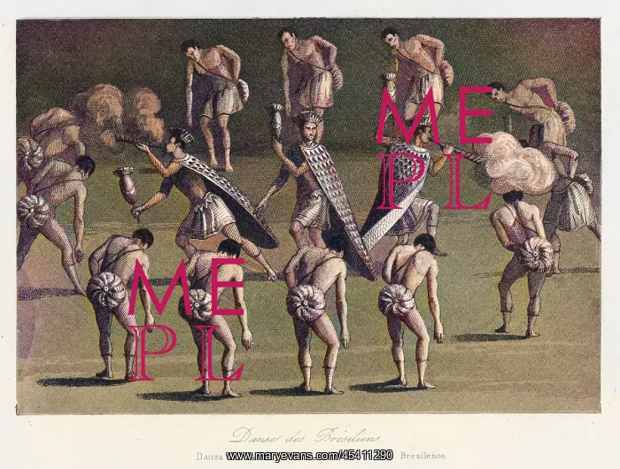 : Brazilian natives performing a traditional dance : Brazilian natives performing a traditional dance