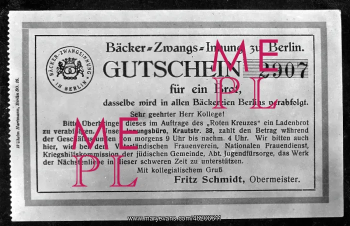 : Bread voucher from Berlin, 1914 : Bread voucher from Berlin, 1914