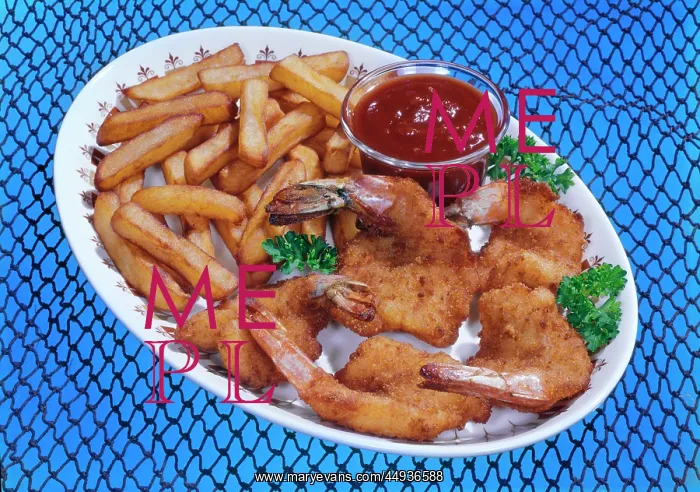 : Breaded Butterfly Deep Fried Shrimp on Platter : Breaded Butterfly Deep Fried Shrimp on Platter