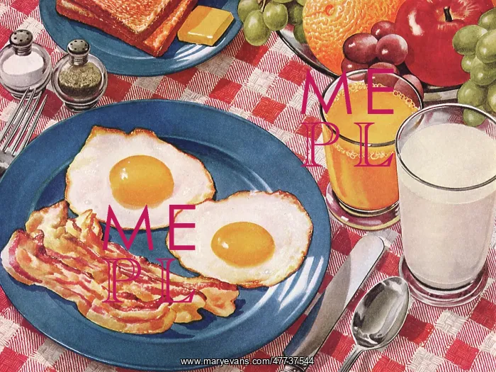 : Breakfast with Bacon, Eggs, Toast, Orange Juice and Milk : Breakfast with Bacon, Eggs, Toast, Orange Juice and Milk