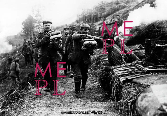 : Breakfast in a German trench, 1915 : Breakfast in a German trench, 1915
