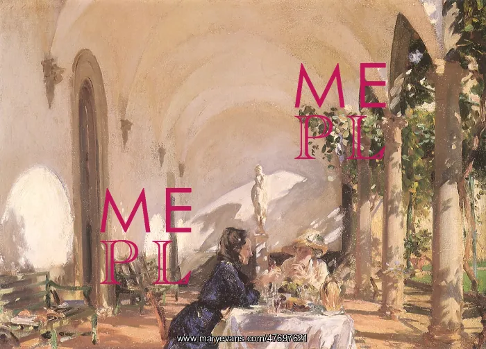 : Breakfast in the Loggia, by John Singer Sargent : Breakfast in the Loggia, by John Singer Sargent
