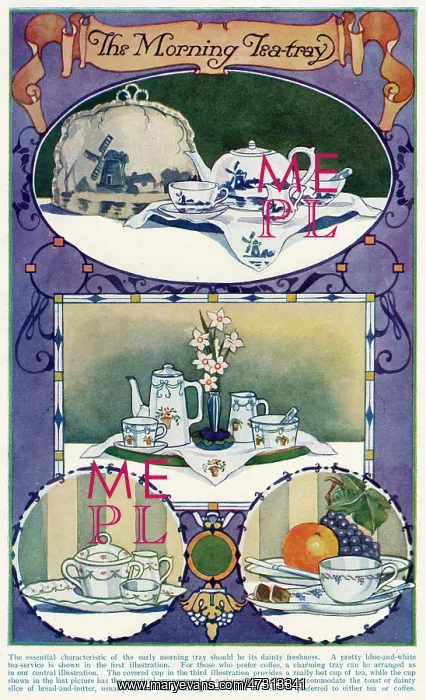 : BREAKFAST TEA TRAY 1911 : BREAKFAST TEA TRAY 1911