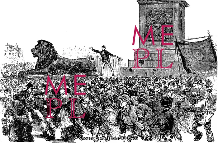 : Breaking up of a assembly at Trafalgar Square : Breaking up of a assembly at Trafalgar Square