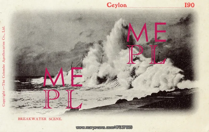 : Breakwater scene, coast of Ceylon (Sri Lanka) : Breakwater scene, coast of Ceylon (Sri Lanka)