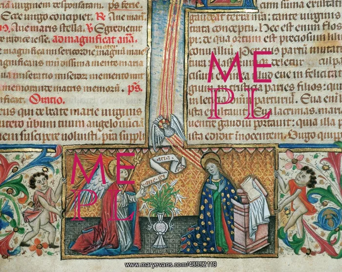 : Breviary of the Bishop of Montoya. The Annunciation. 15th ce : Breviary of the Bishop of Montoya. The Annunciation. 15th ce