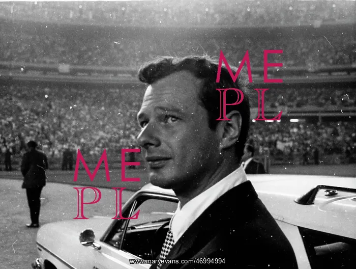 : Brian Epstein, Beatles manager, at Shea Stadium, New York : Brian Epstein, Beatles manager, at Shea Stadium, New York