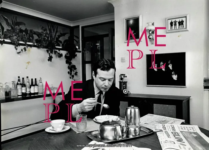 : Brian Epstein, Beatles manager, at home in London : Brian Epstein, Beatles manager, at home in London
